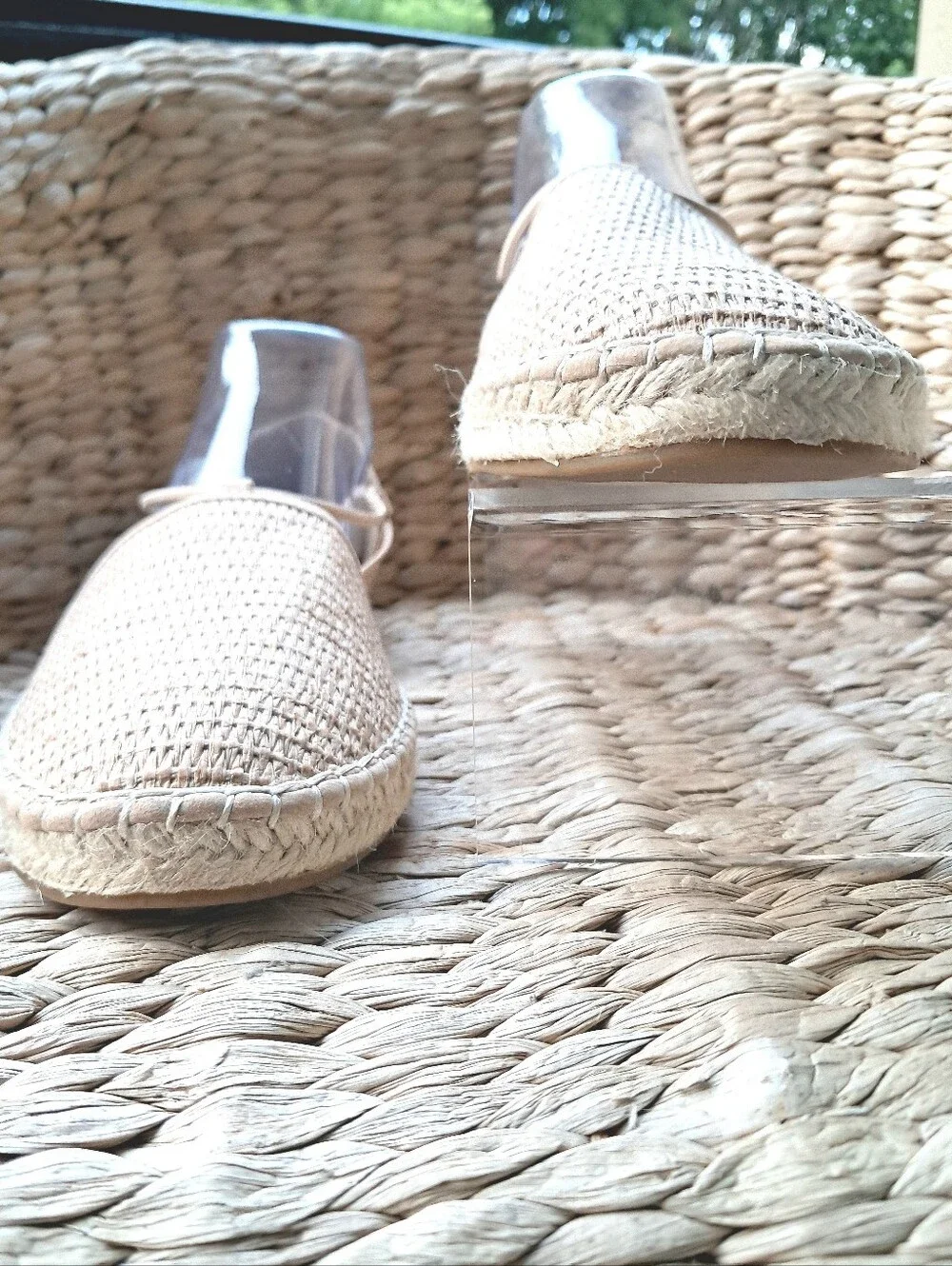 Eileen Fisher Lee Raffia Espadrille Flats NWOT Natural Sz 10